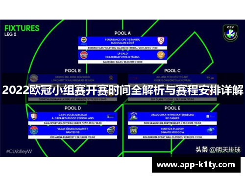 2022欧冠小组赛开赛时间全解析与赛程安排详解